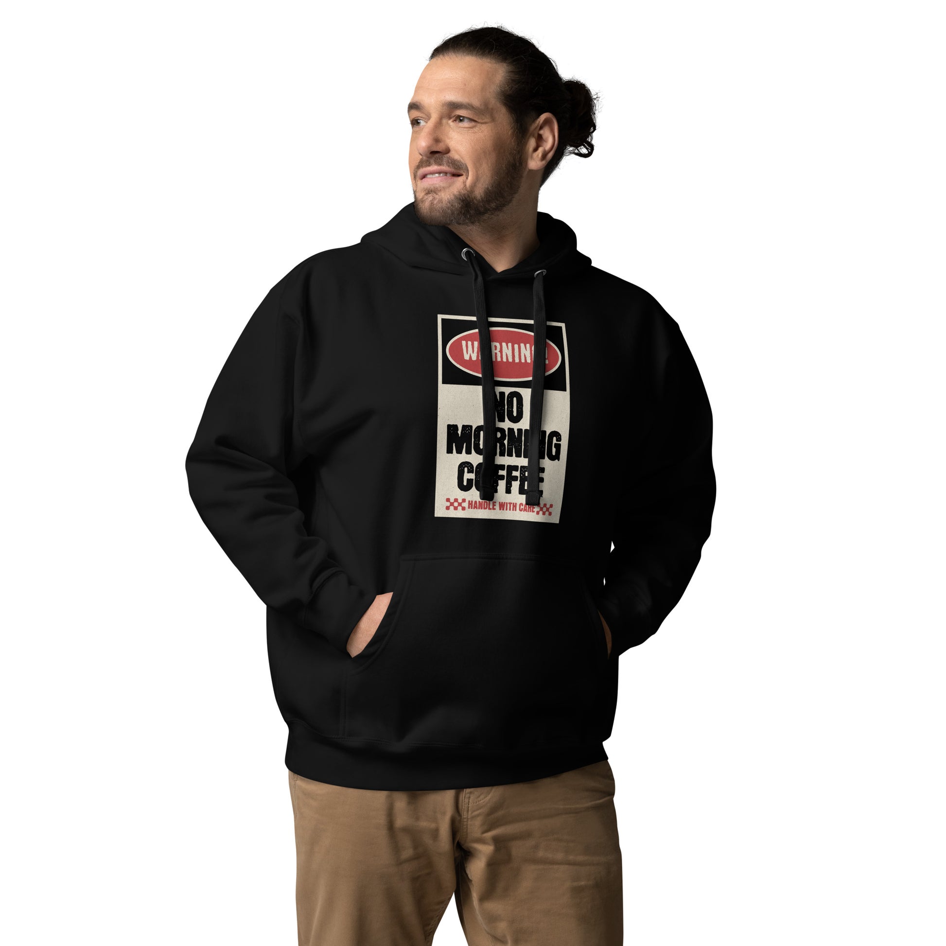 No morning coffee warning hoodie design