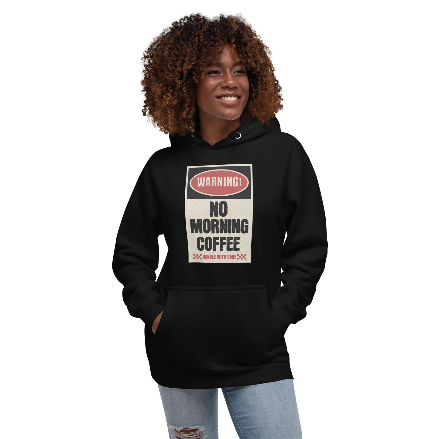 No morning coffee warning hoodie design