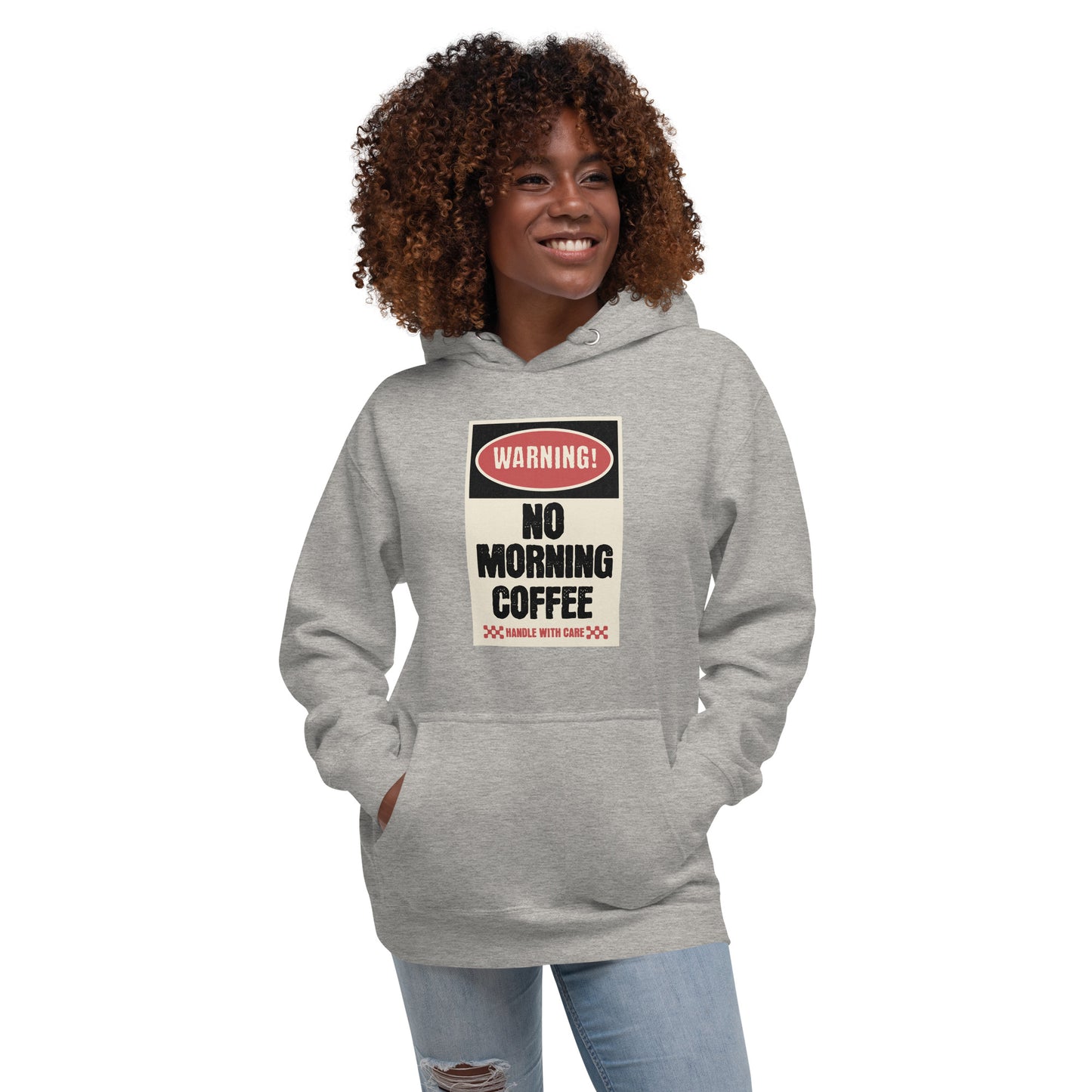 No morning coffee warning hoodie design