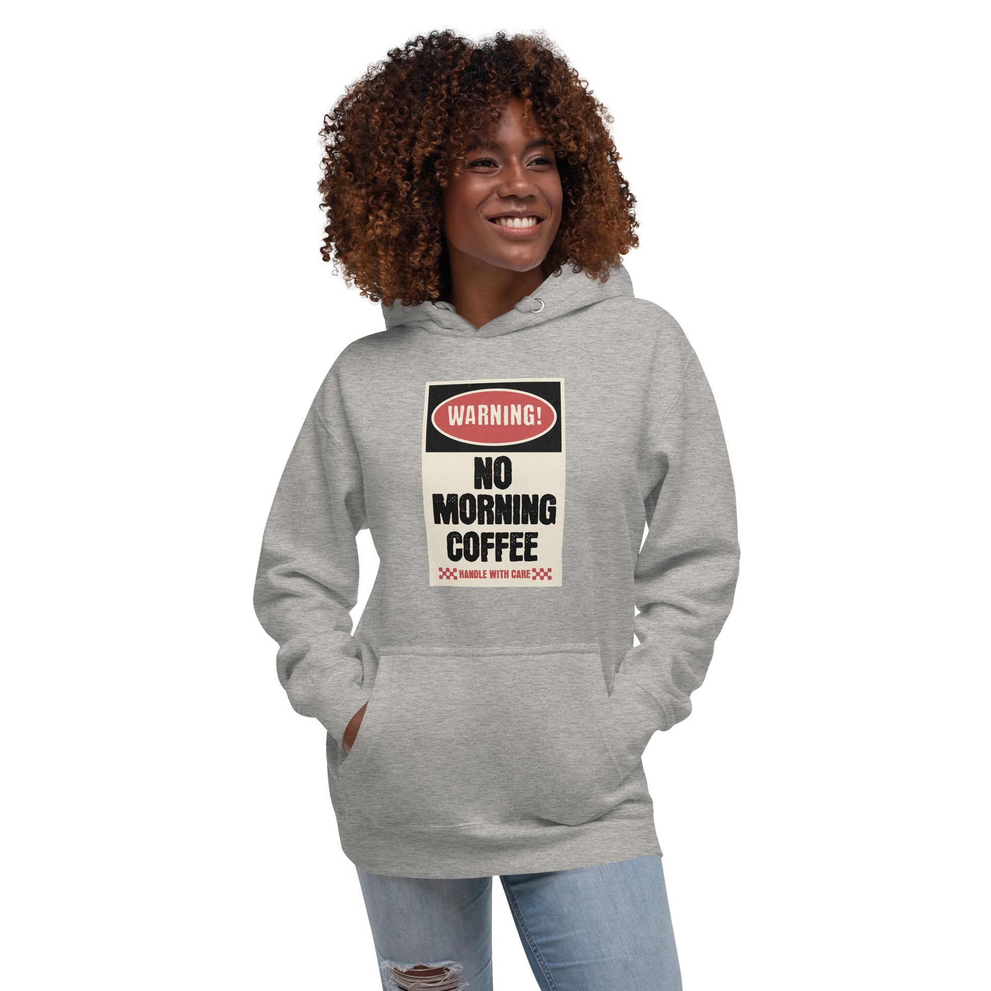 No morning coffee warning hoodie design