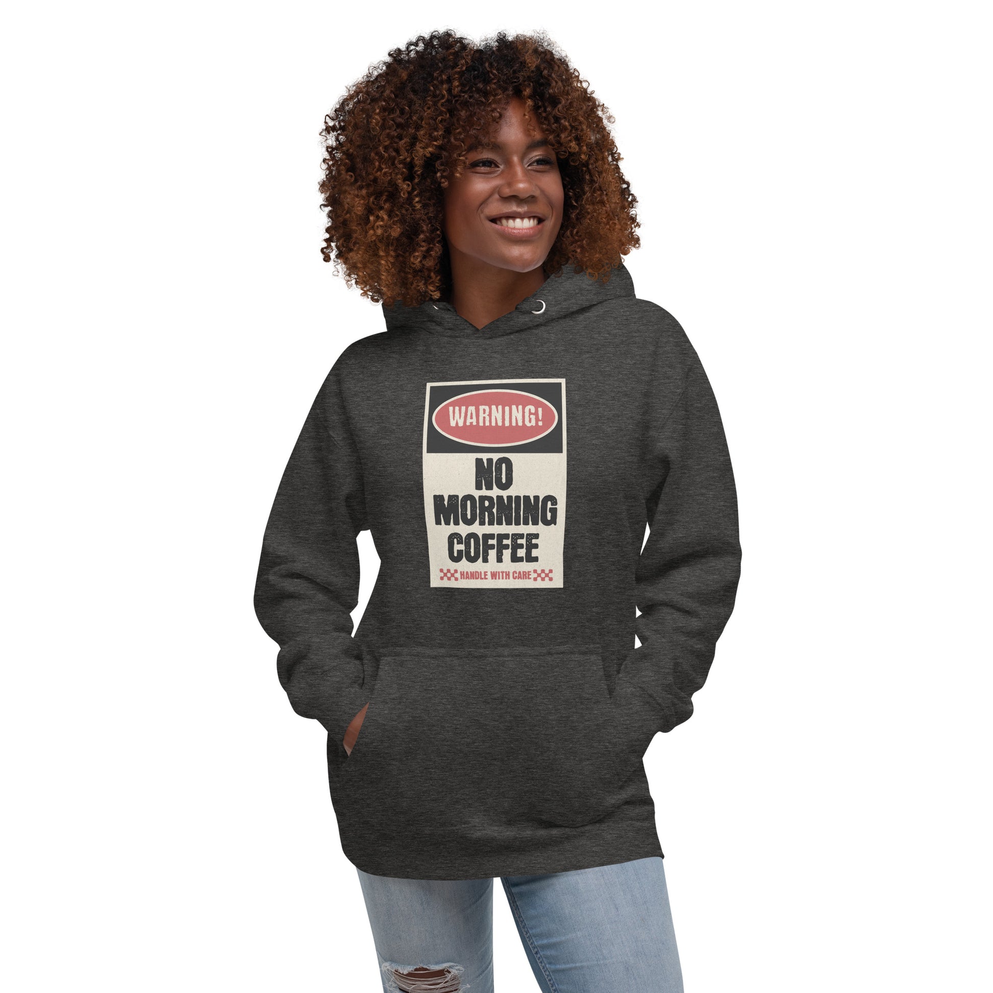 No morning coffee warning hoodie design