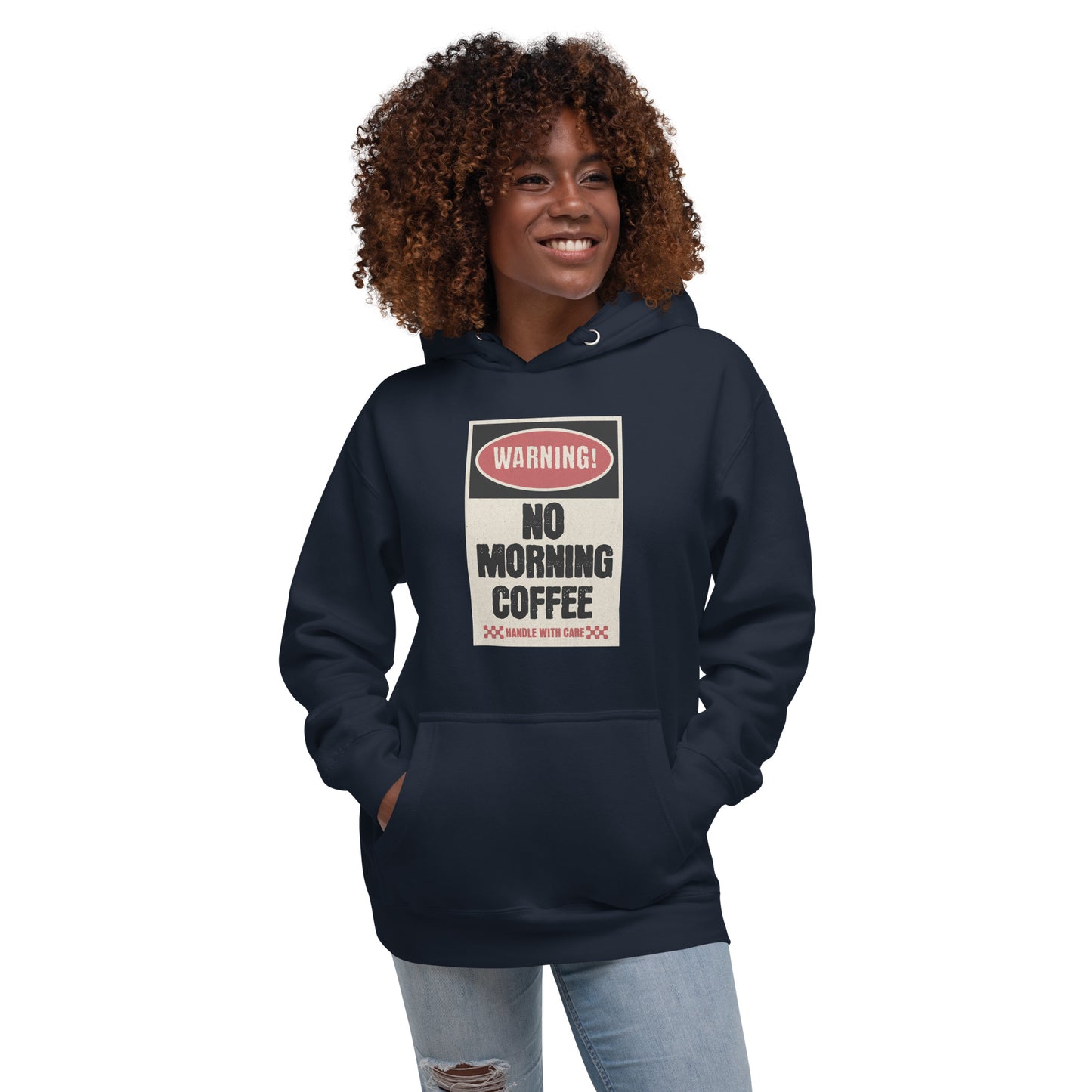 No morning coffee warning hoodie design