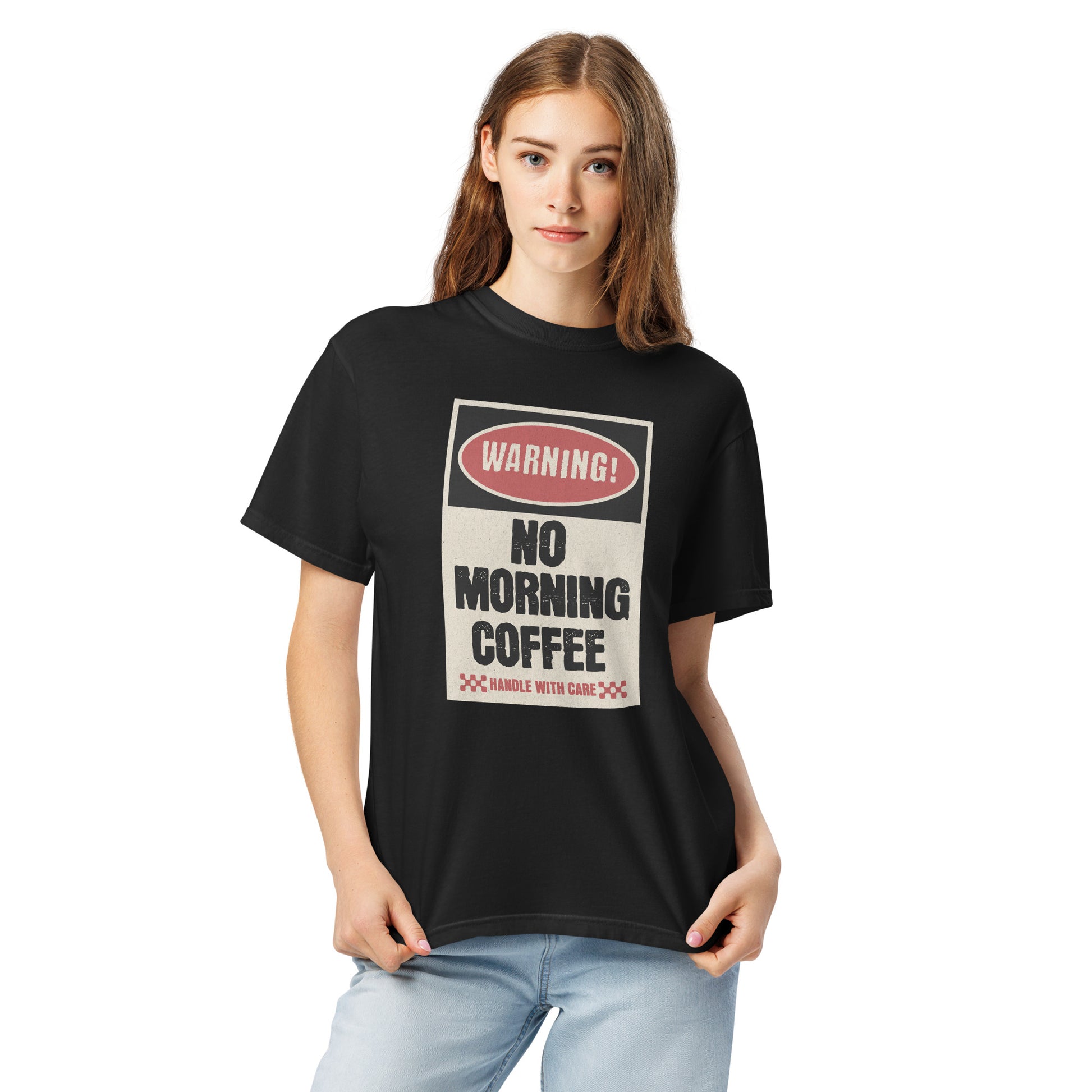 No morning coffee warning t-shirt design