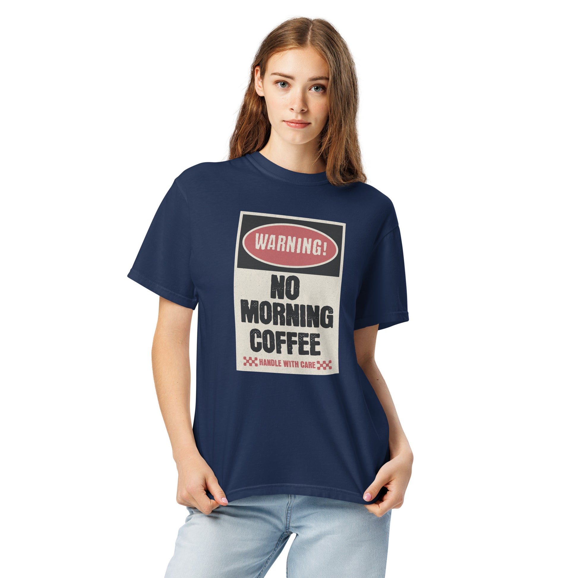 No morning coffee warning t-shirt design