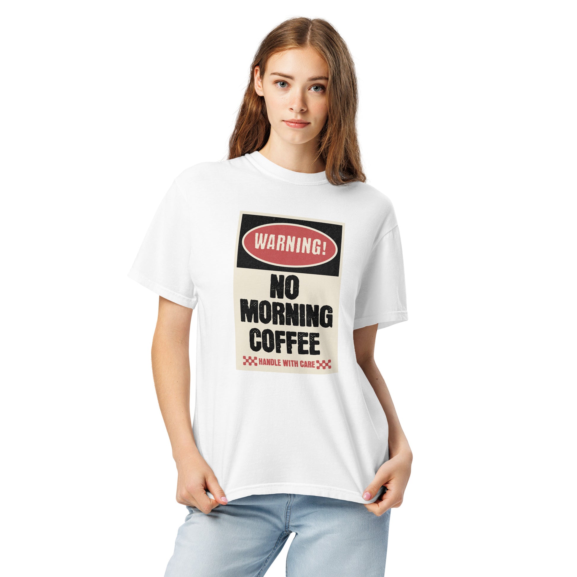 No morning coffee warning t-shirt design